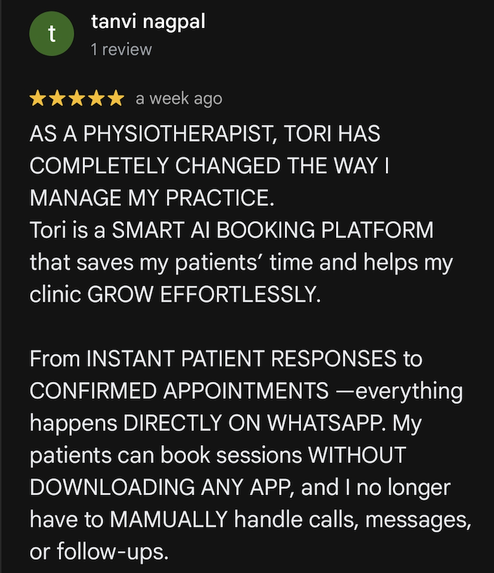 Testimonial from saves my patients' time and helps my clinic GROW EFFORTLESSLY.